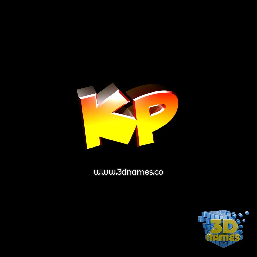 kp in Black Background style - 3D name wallpaper