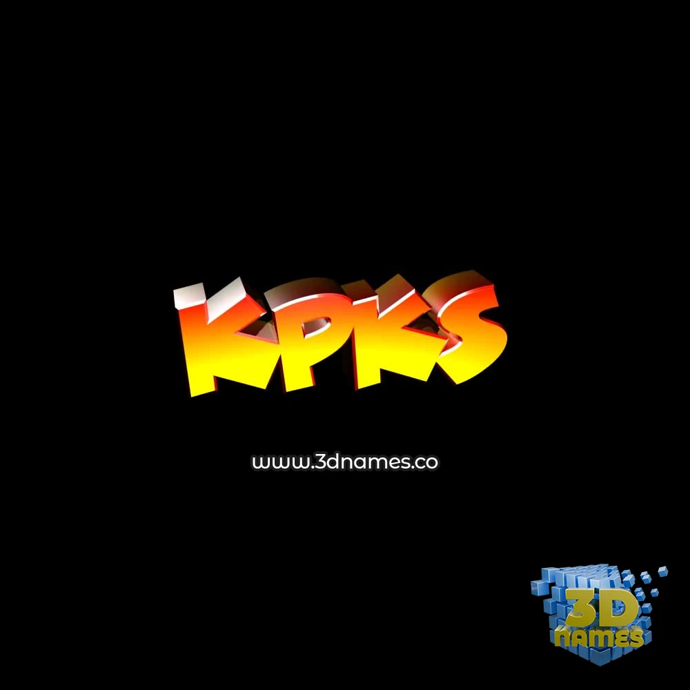 kpks in Black Background style - 3D name wallpaper