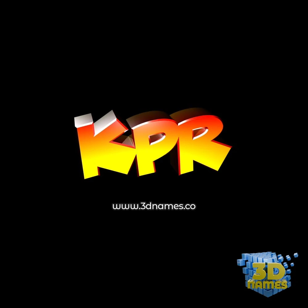 kpr in Black Background style - 3D name wallpaper