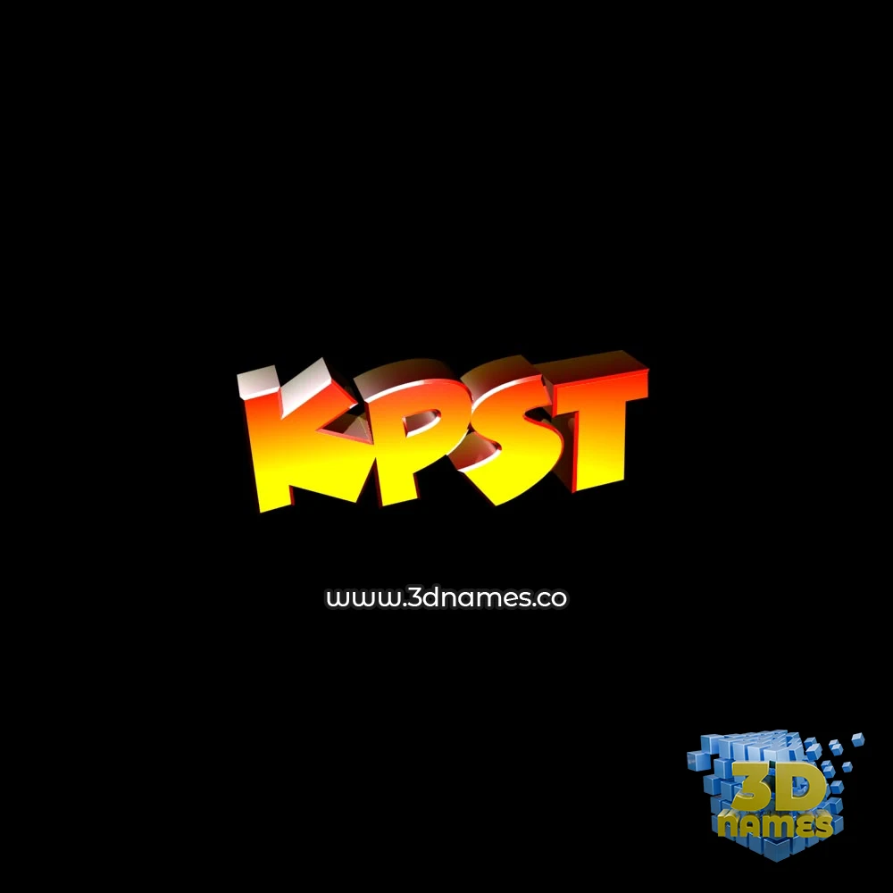kpst in Black Background style - 3D name wallpaper