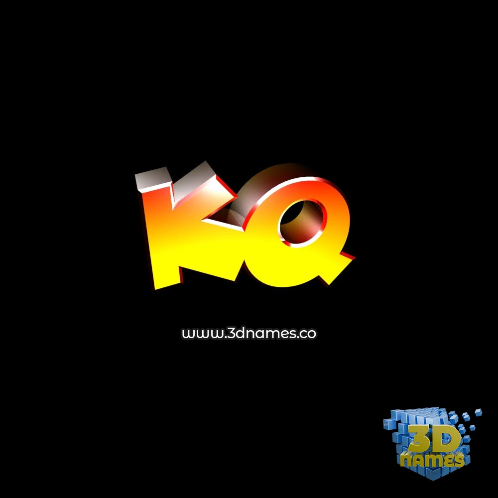 kq in Black Background style - 3D name wallpaper