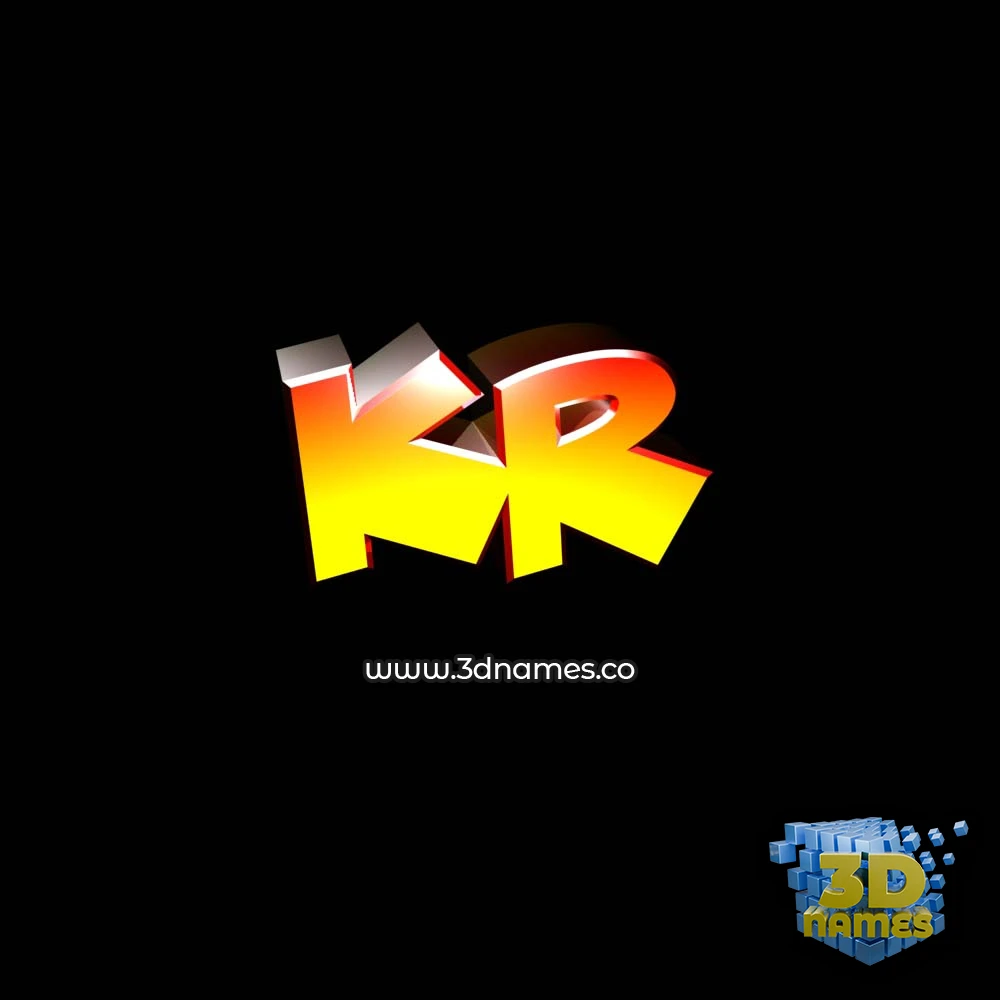 kr in Black Background style - 3D name wallpaper