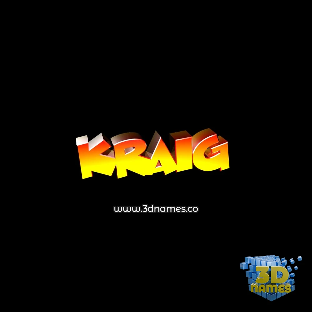 kraig in Black Background style - 3D name wallpaper