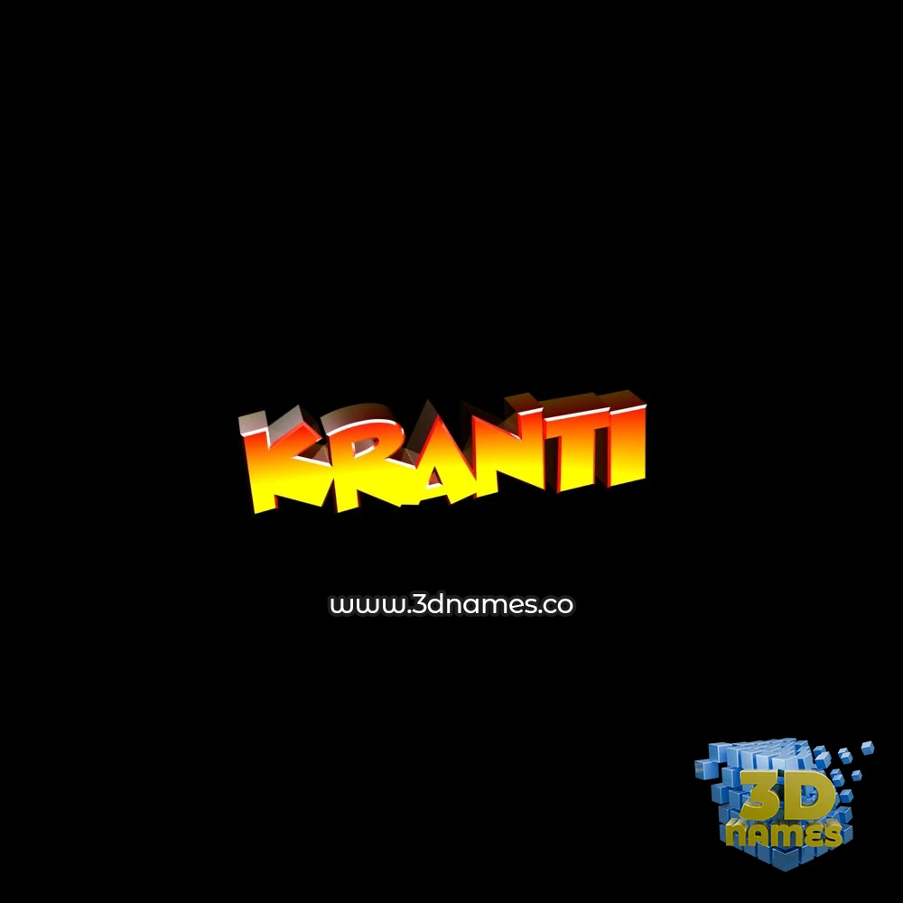 kranti in Black Background style - 3D name wallpaper