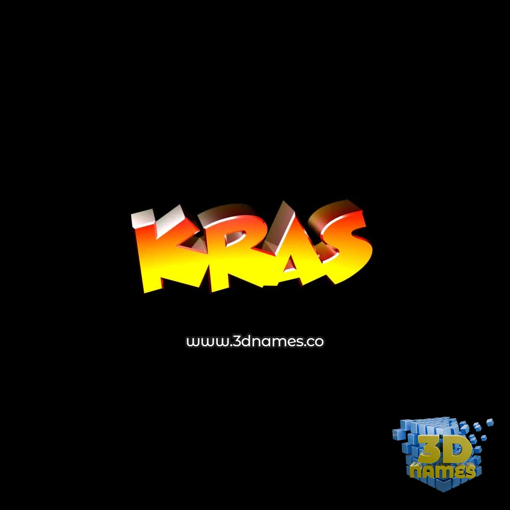 kras in Black Background style - 3D name wallpaper