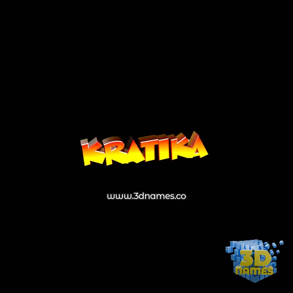 kratika in Black Background style - 3D name wallpaper