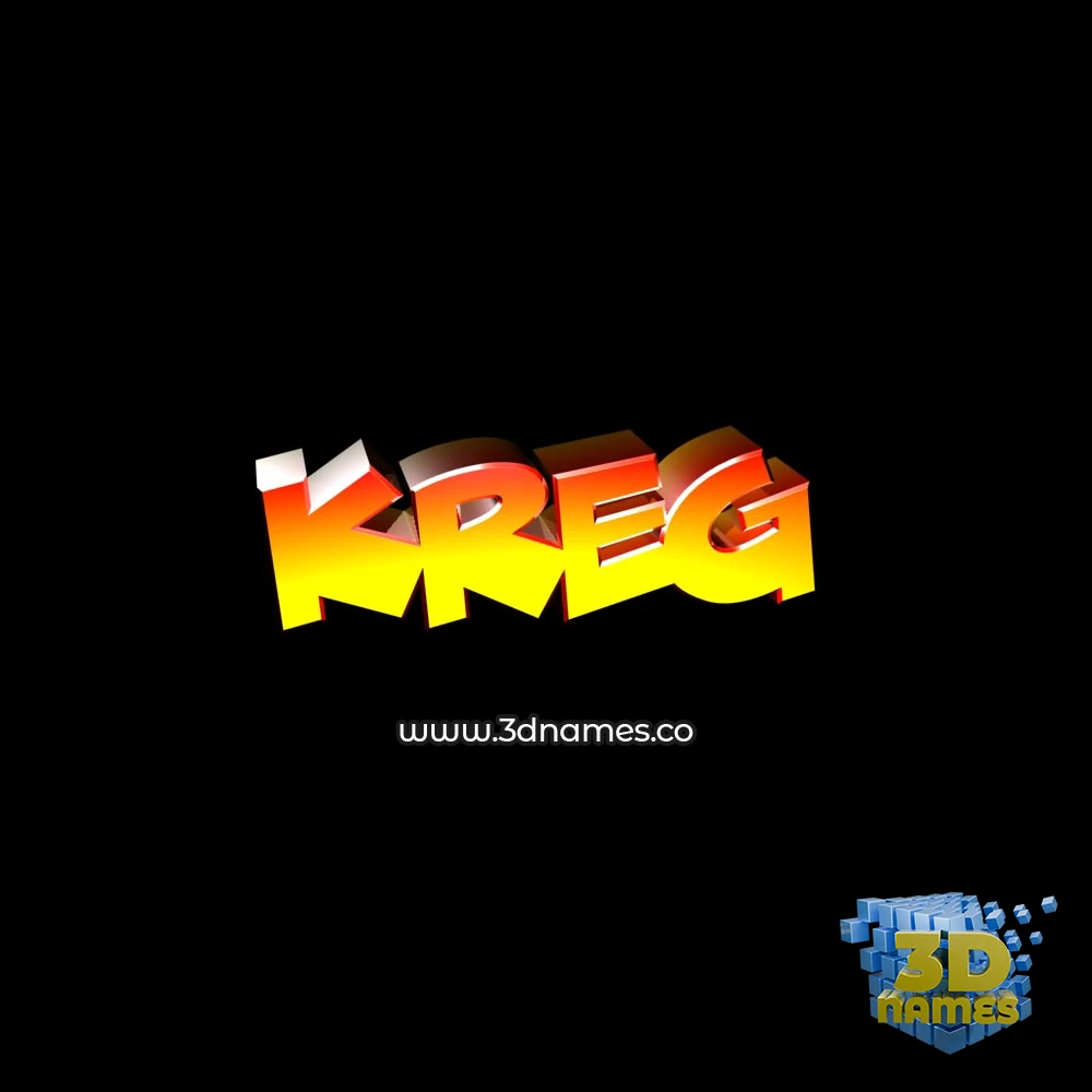 kreg in Black Background style - 3D name wallpaper
