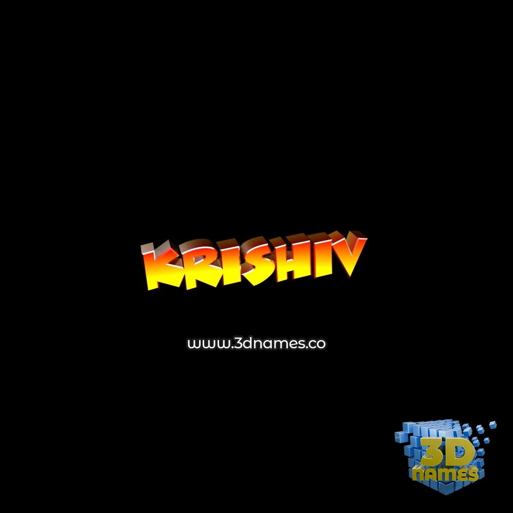 krishiv in Black Background style - 3D name wallpaper
