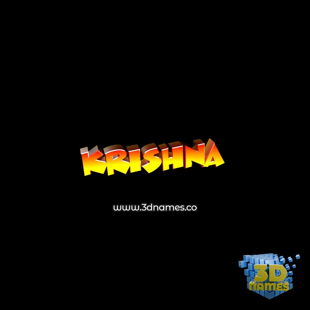 krishna in Black Background style - 3D name wallpaper