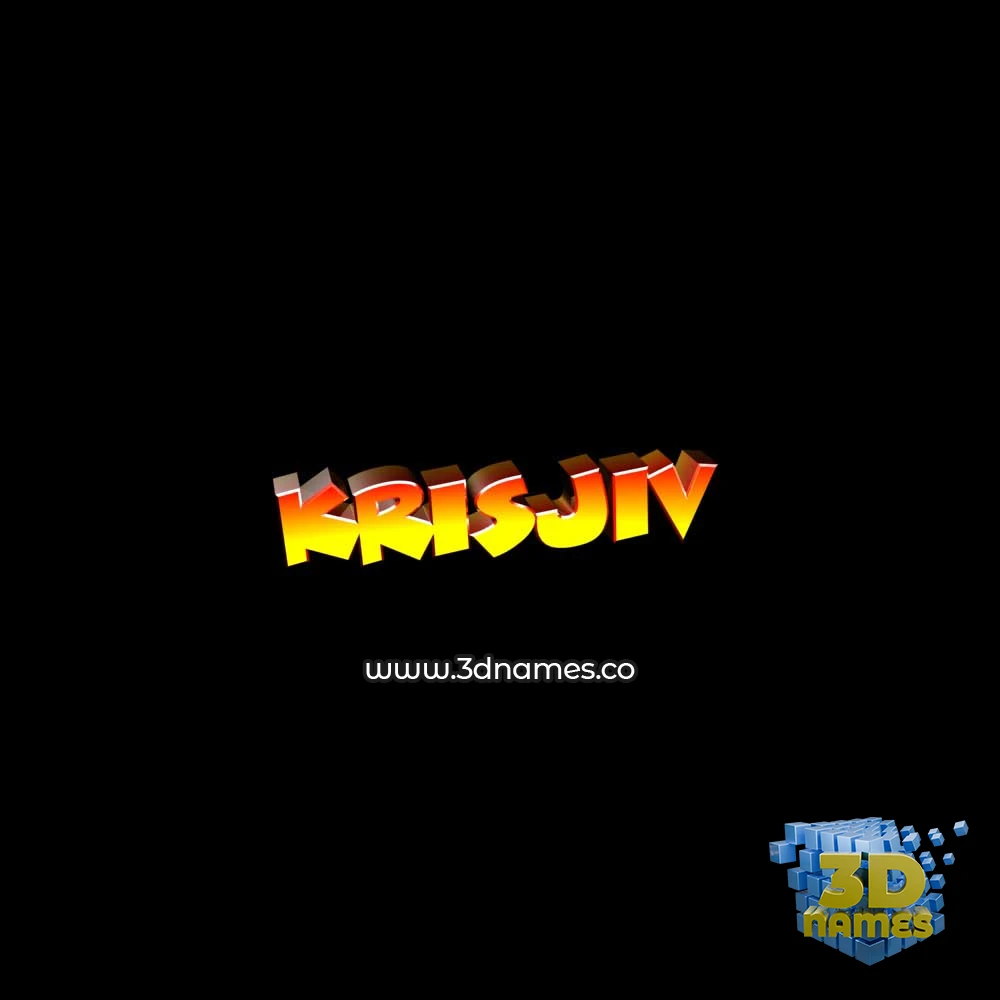 krisjiv in Black Background style - 3D name wallpaper