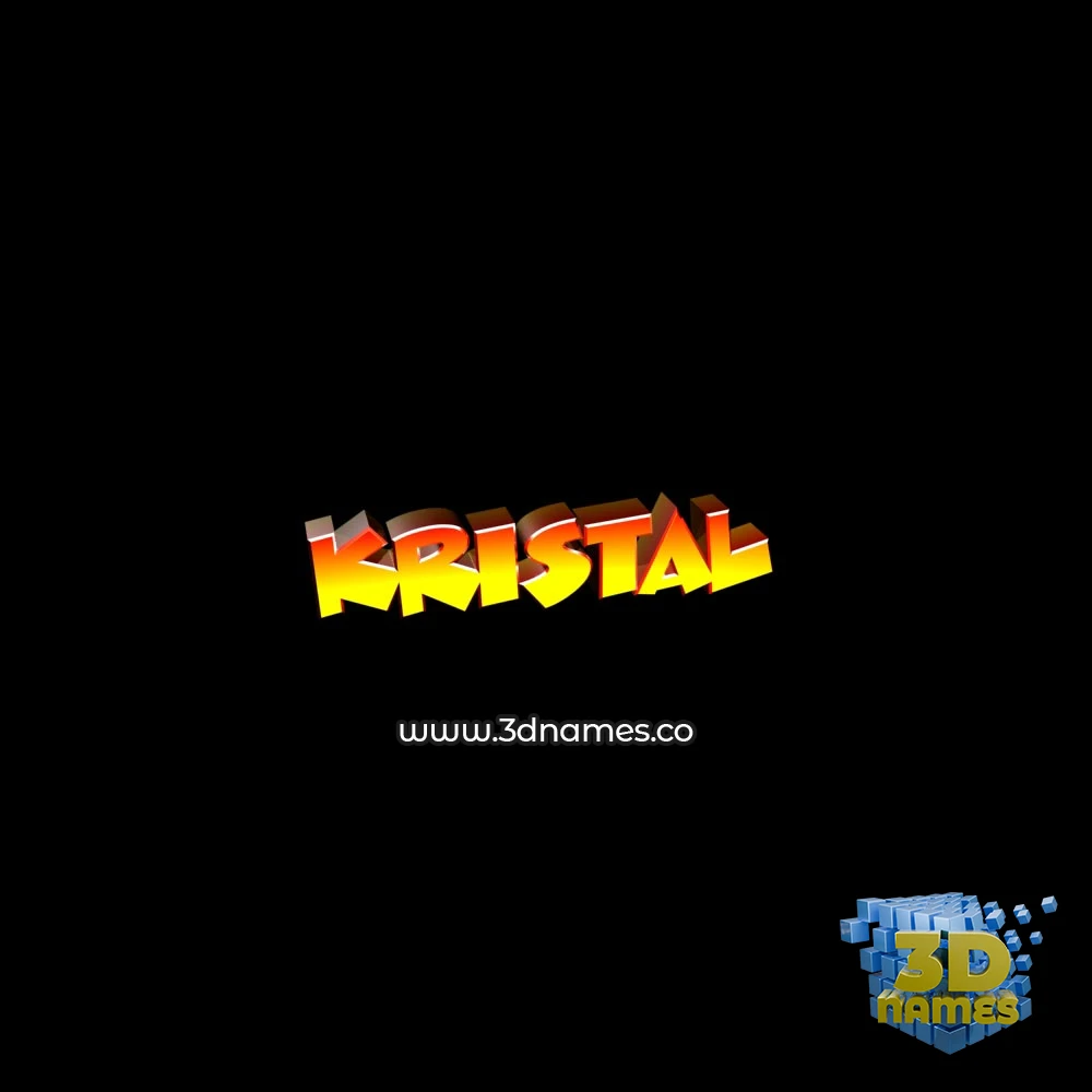 kristal in Black Background style - 3D name wallpaper