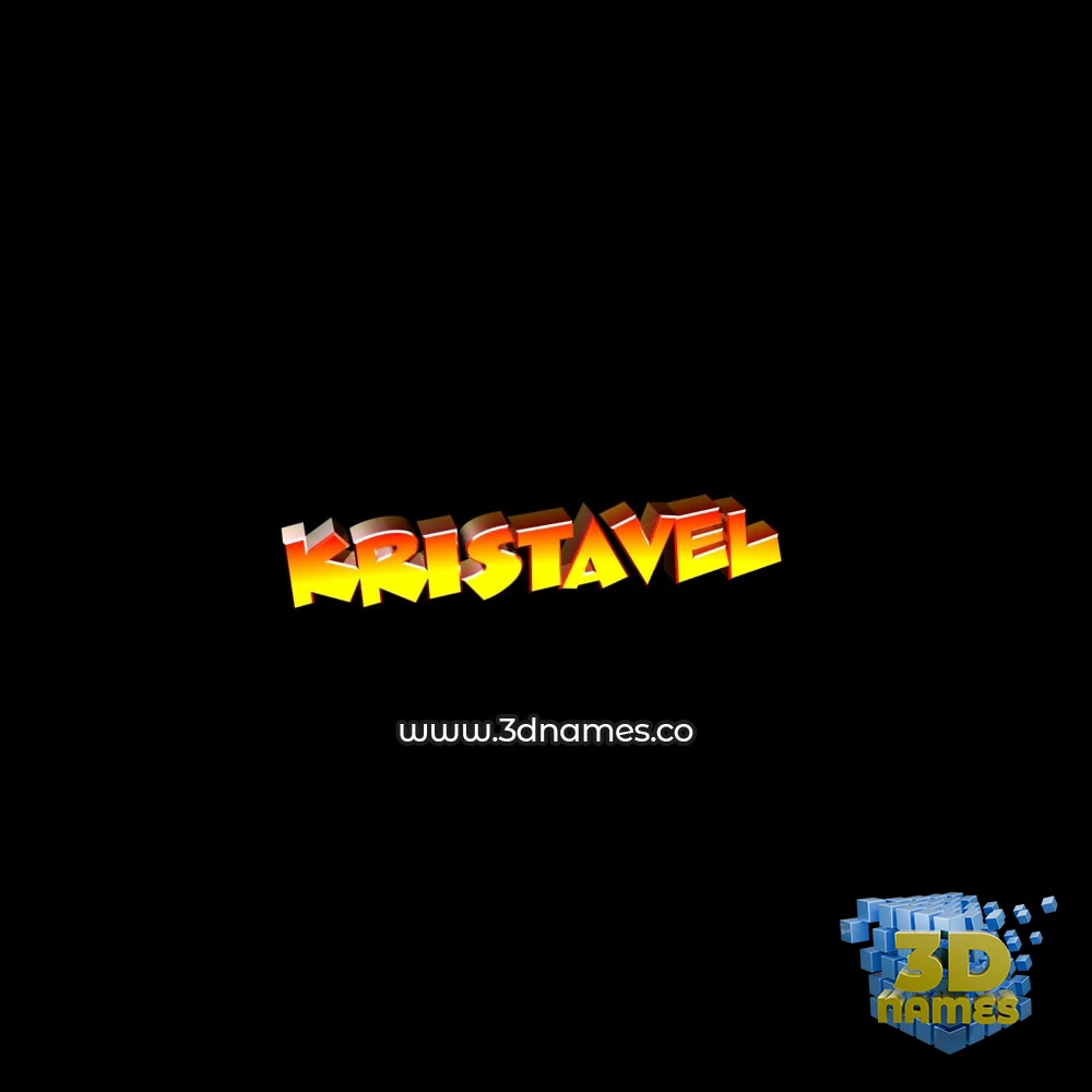kristavel in Black Background style - 3D name wallpaper