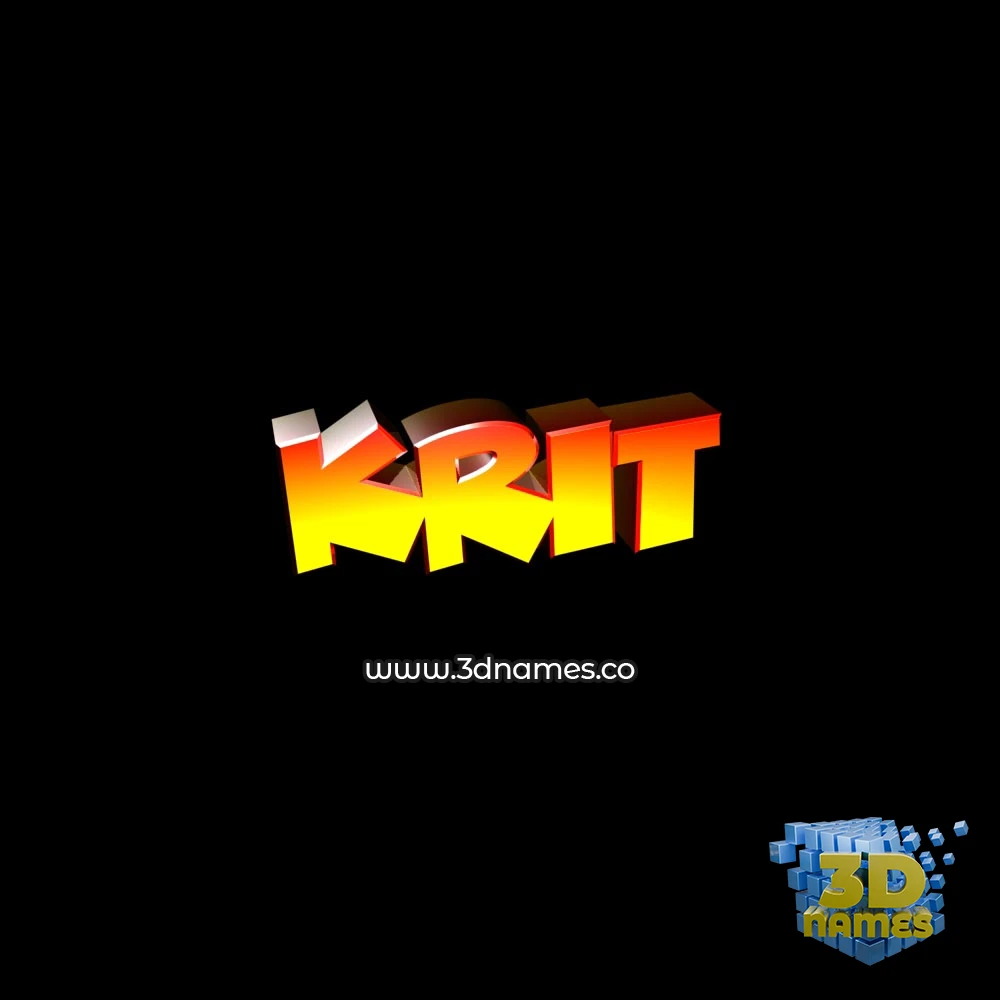 krit in Black Background style - 3D name wallpaper