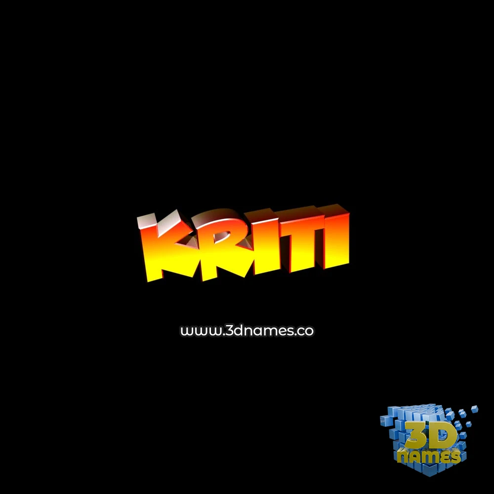 kriti in Black Background style - 3D name wallpaper