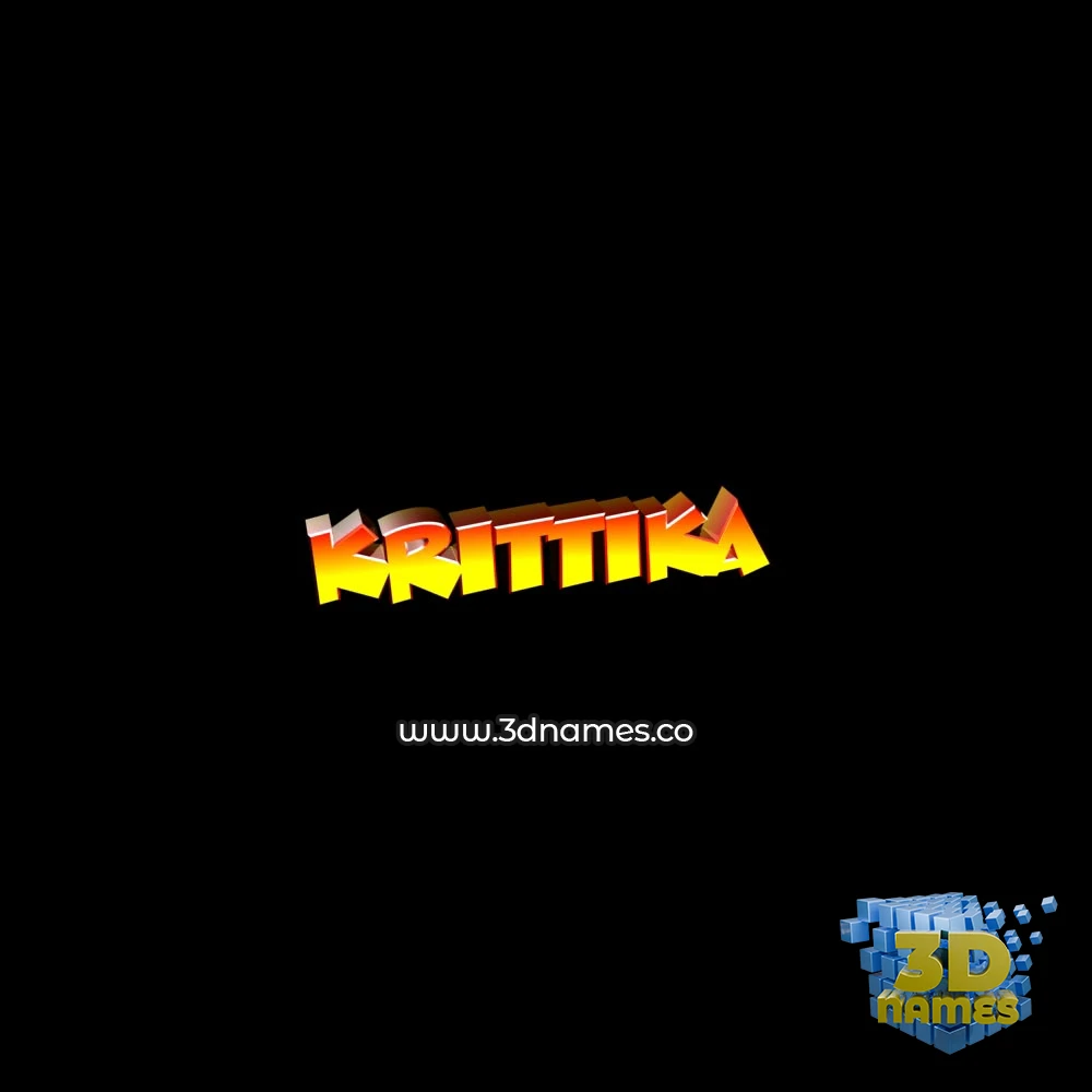 krittika in Black Background style - 3D name wallpaper