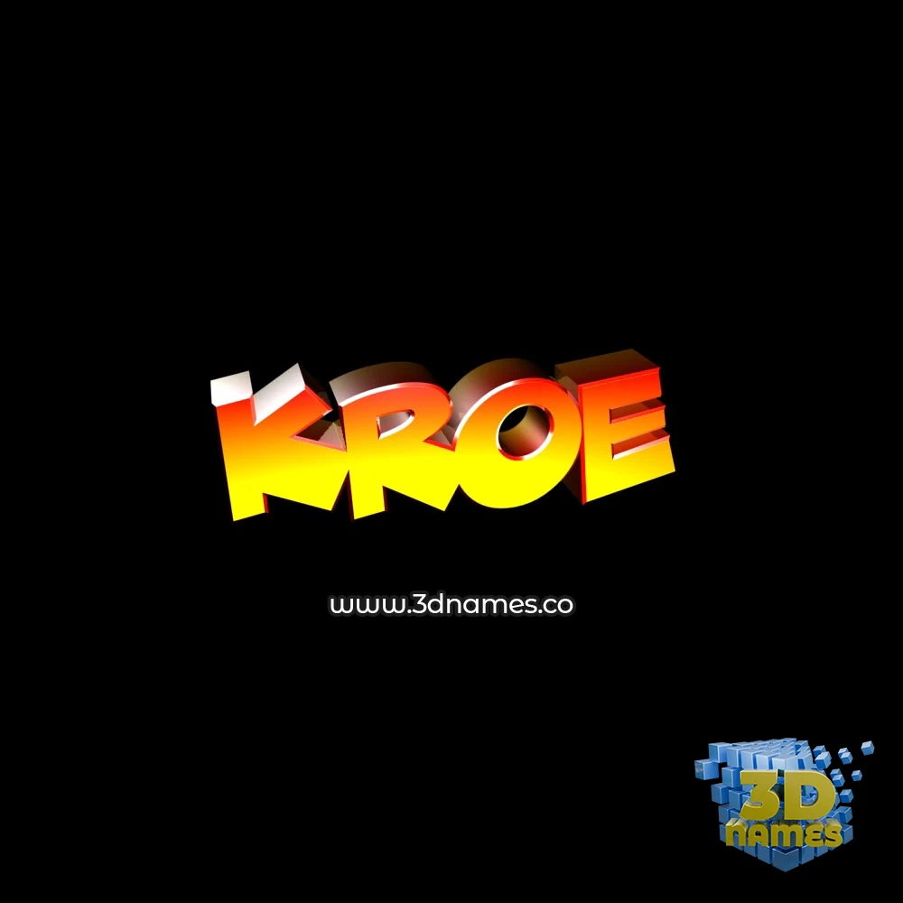 kroe in Black Background style - 3D name wallpaper