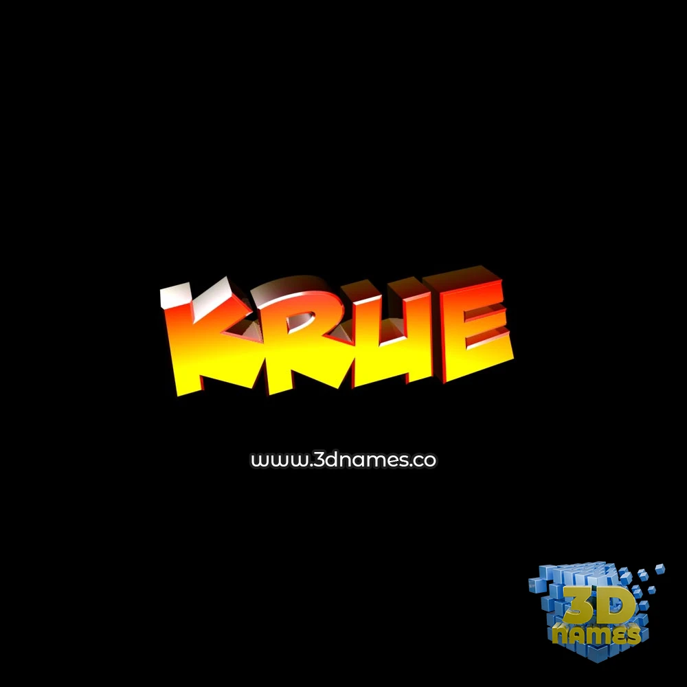 krue in Black Background style - 3D name wallpaper