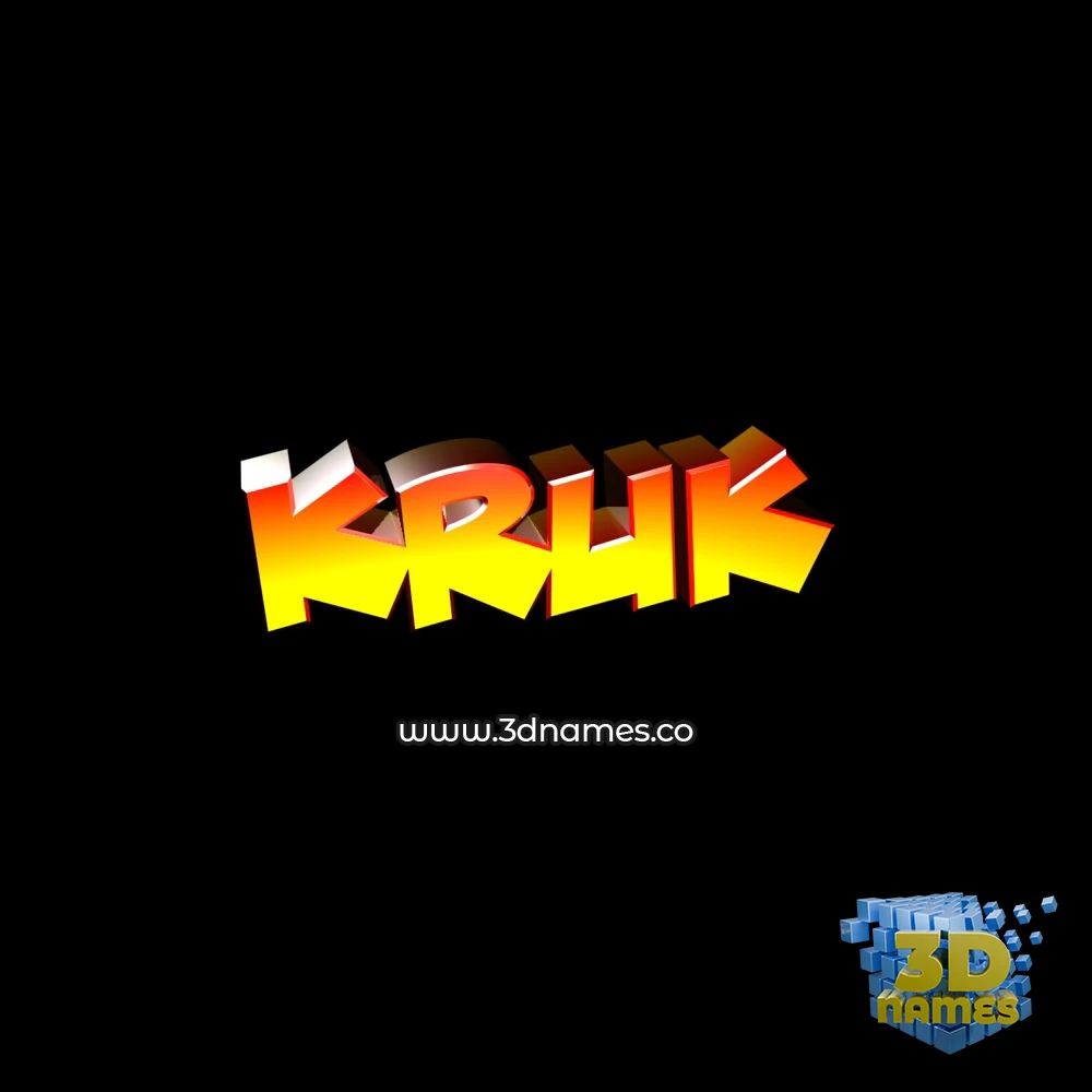 kruk in Black Background style - 3D name wallpaper