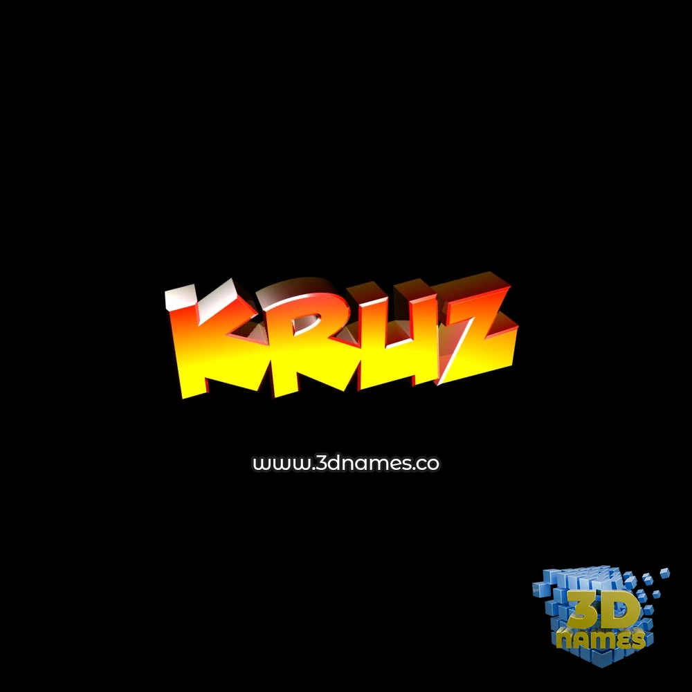 kruz in Black Background style - 3D name wallpaper