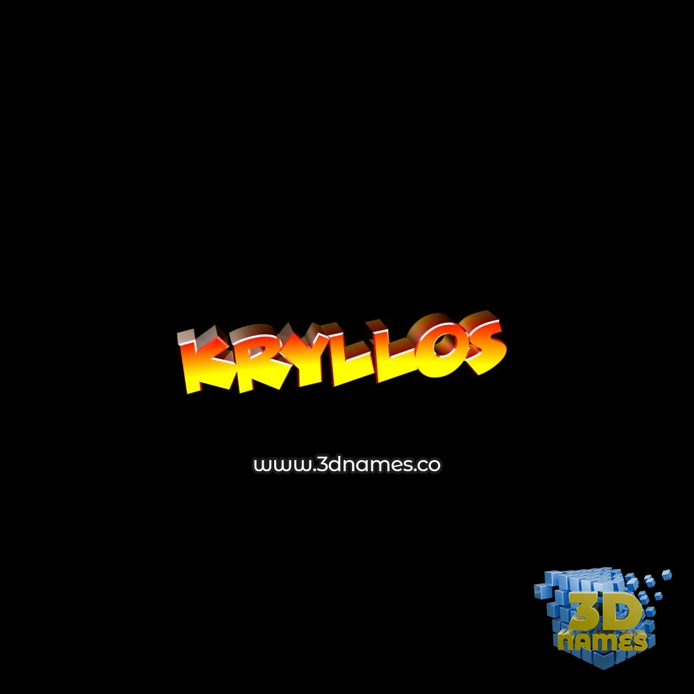 kryllos in Black Background style - 3D name wallpaper