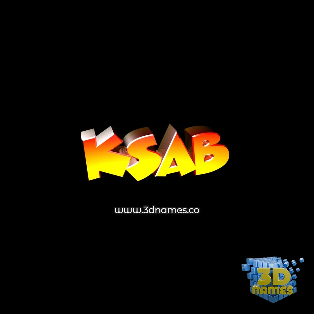 ksab in Black Background style - 3D name wallpaper