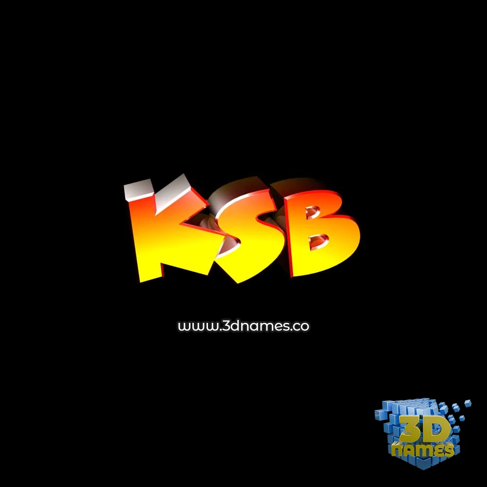 ksb in Black Background style - 3D name wallpaper