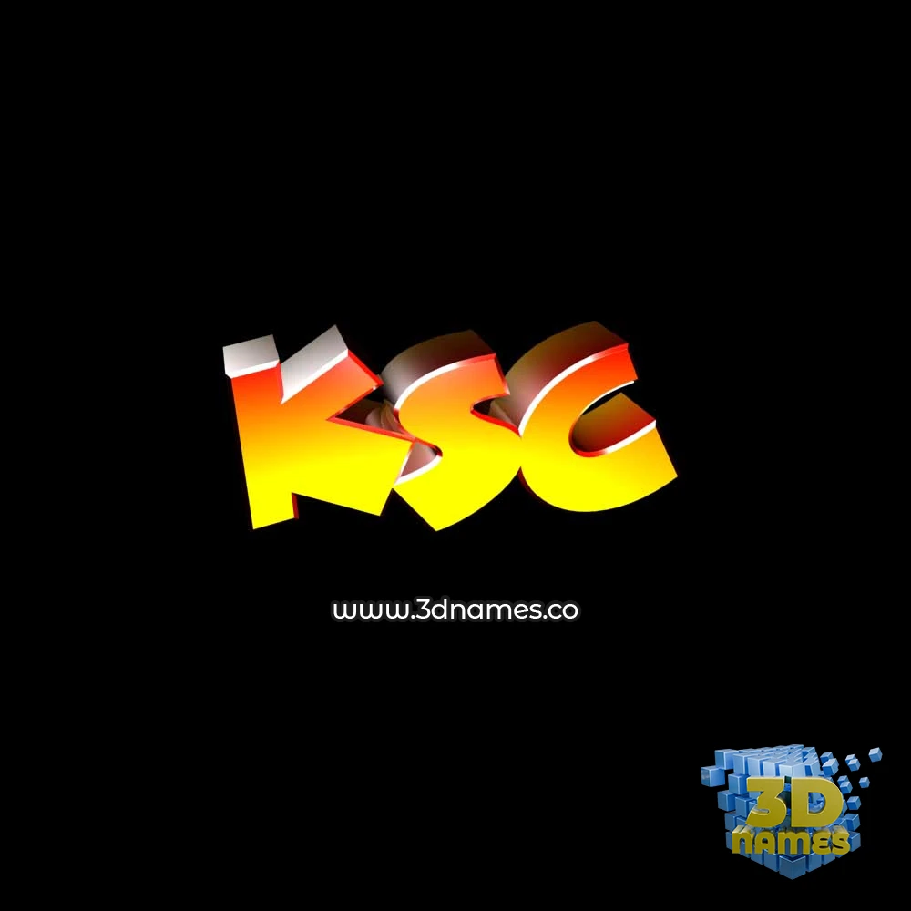 ksc in Black Background style - 3D name wallpaper