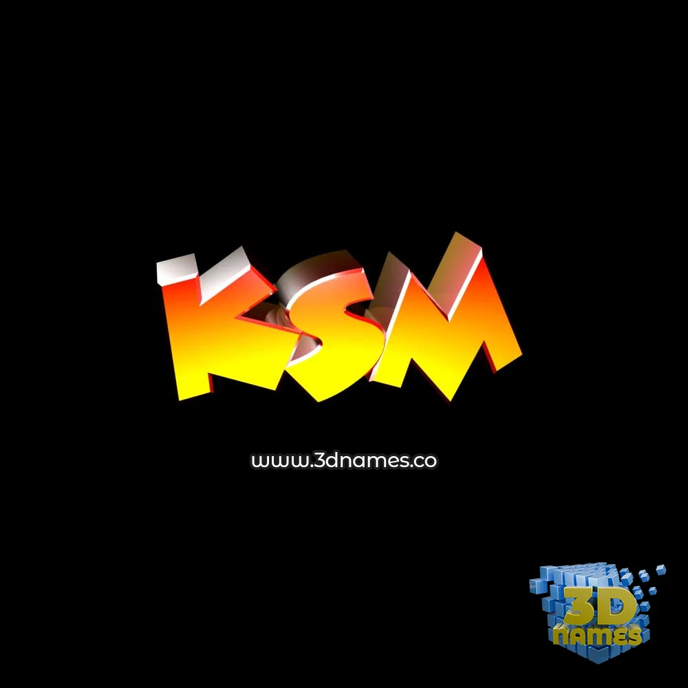 ksm in Black Background style - 3D name wallpaper