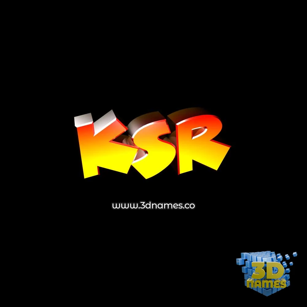 ksr in Black Background style - 3D name wallpaper