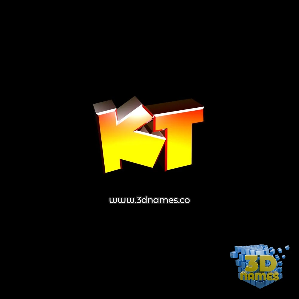 kt in Black Background style - 3D name wallpaper