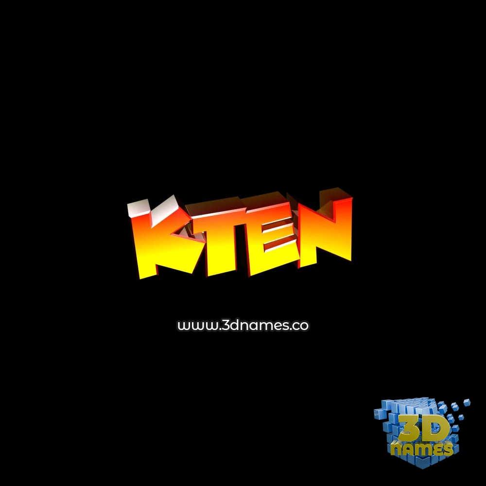 kten in Black Background style - 3D name wallpaper