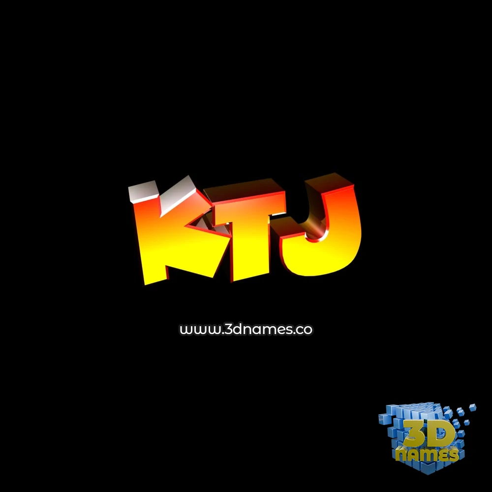 ktj in Black Background style - 3D name wallpaper