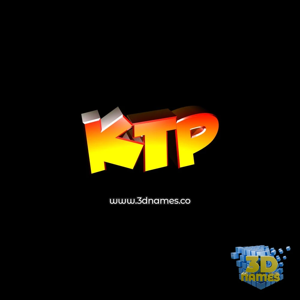 ktp in Black Background style - 3D name wallpaper