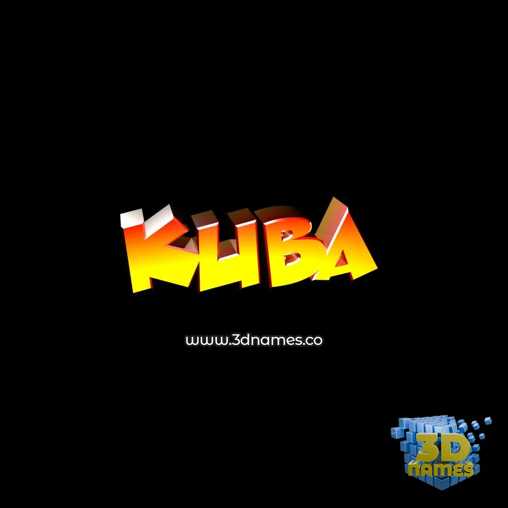 kuba in Black Background style - 3D name wallpaper