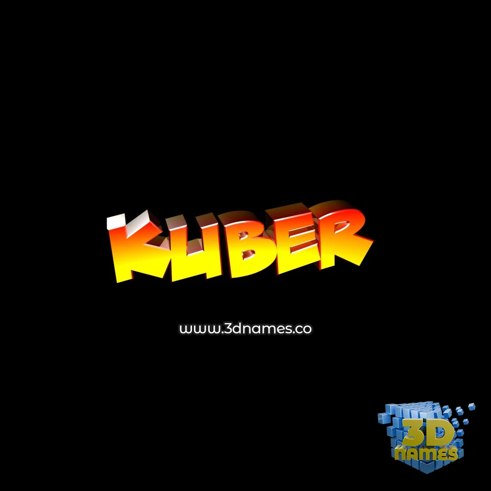 kuber in Black Background style - 3D name wallpaper