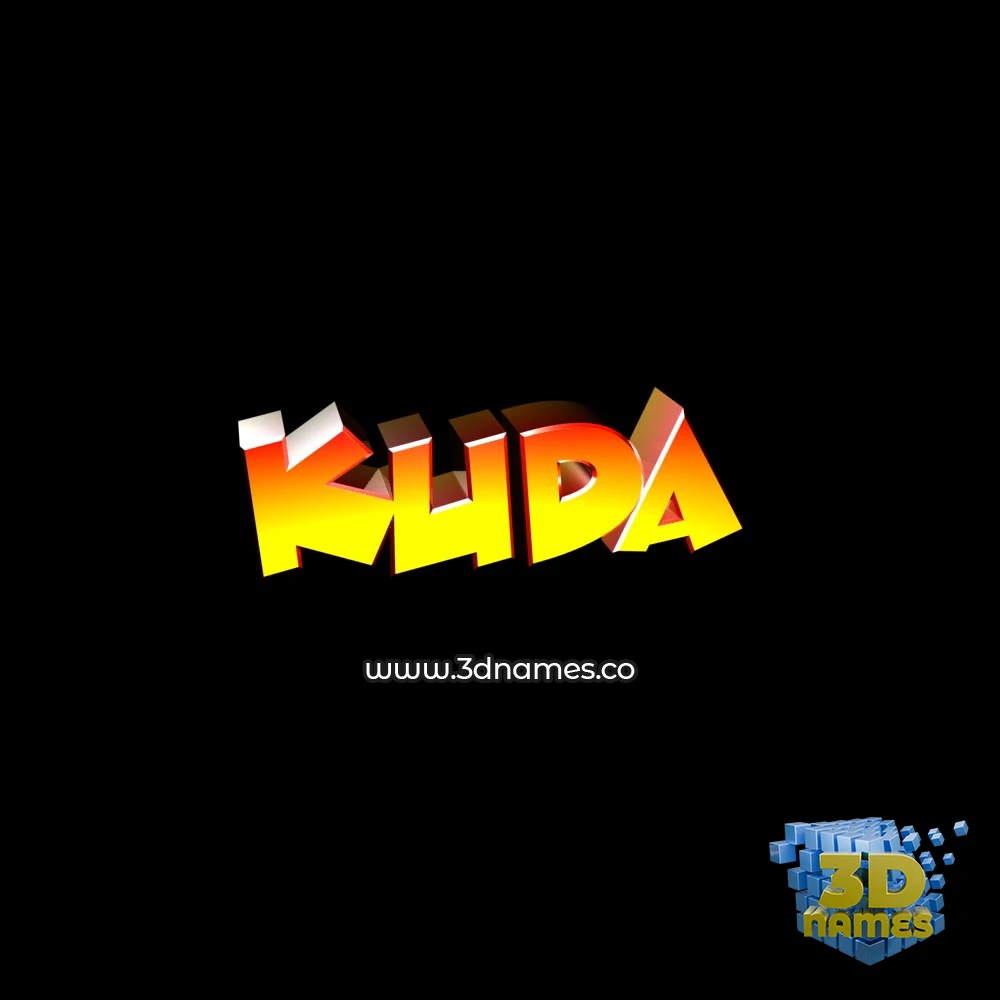 kuda in Black Background style - 3D name wallpaper