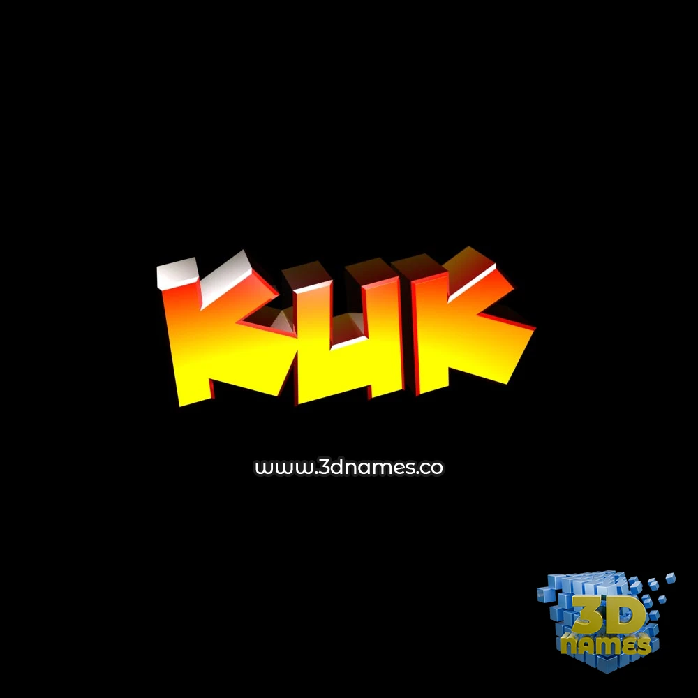 kuk in Black Background style - 3D name wallpaper