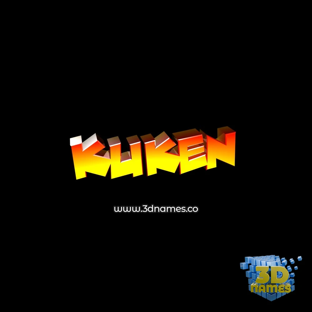 kuken in Black Background style - 3D name wallpaper