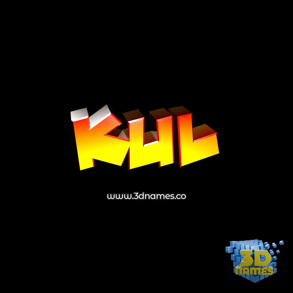 kul in Black Background style - 3D name wallpaper