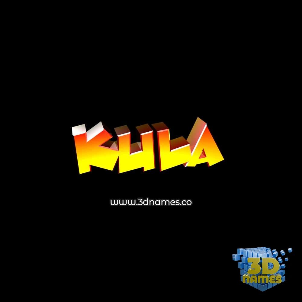 kula in Black Background style - 3D name wallpaper