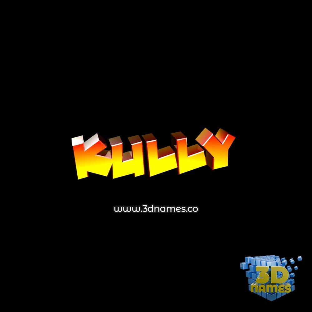 kully in Black Background style - 3D name wallpaper