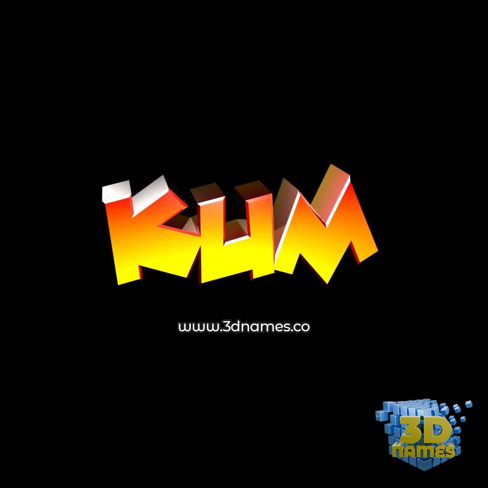 kum in Black Background style - 3D name wallpaper