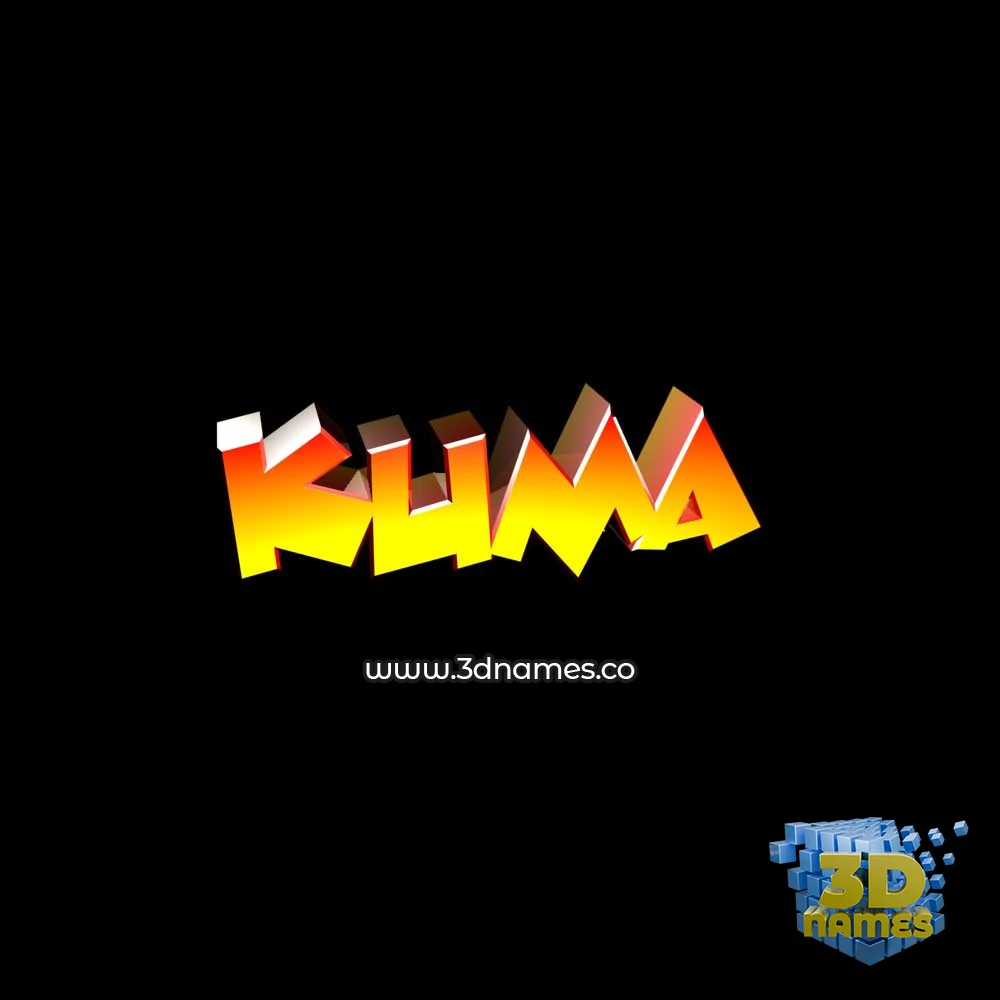 kuma in Black Background style - 3D name wallpaper