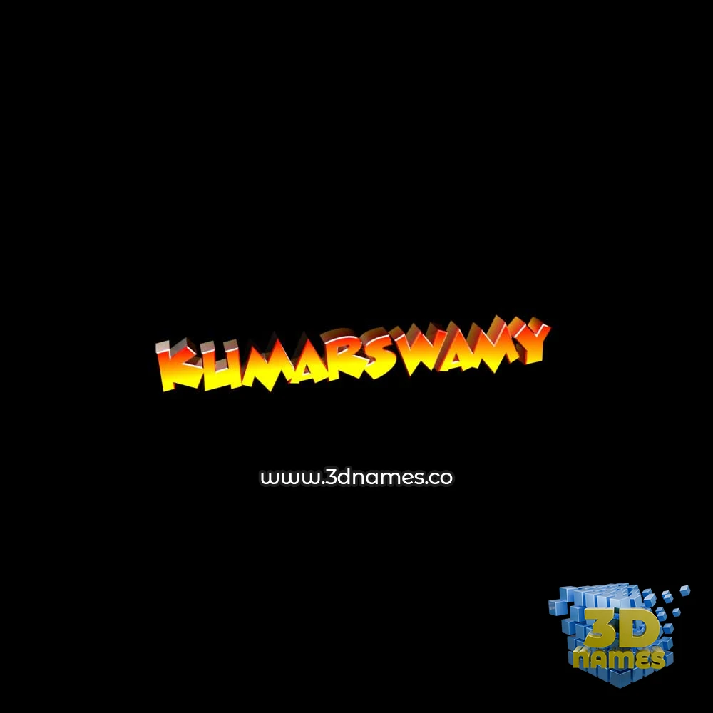 kumarswamy in Black Background style - 3D name wallpaper