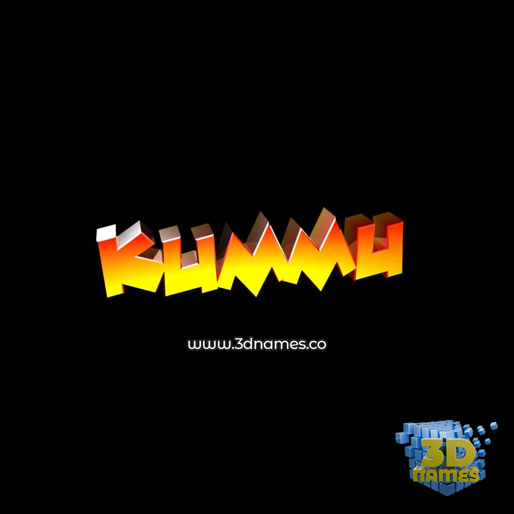 kummu in Black Background style - 3D name wallpaper