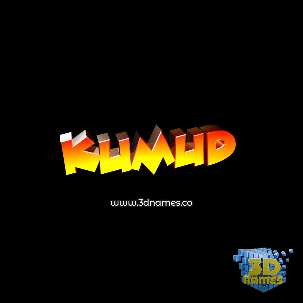 kumud in Black Background style - 3D name wallpaper