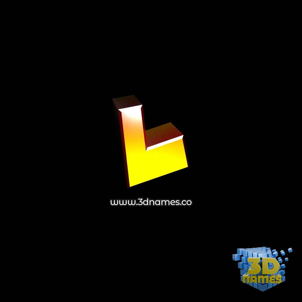 l in Black Background style - 3D name wallpaper