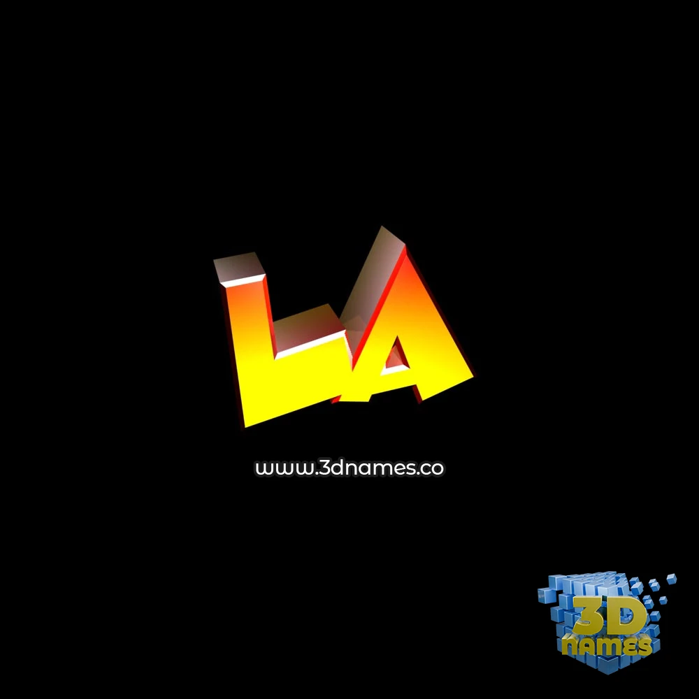 la in Black Background style - 3D name wallpaper
