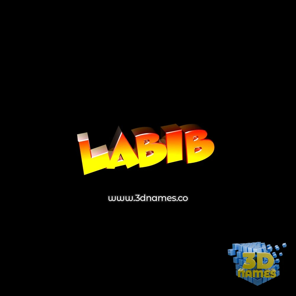 labib in Black Background style - 3D name wallpaper