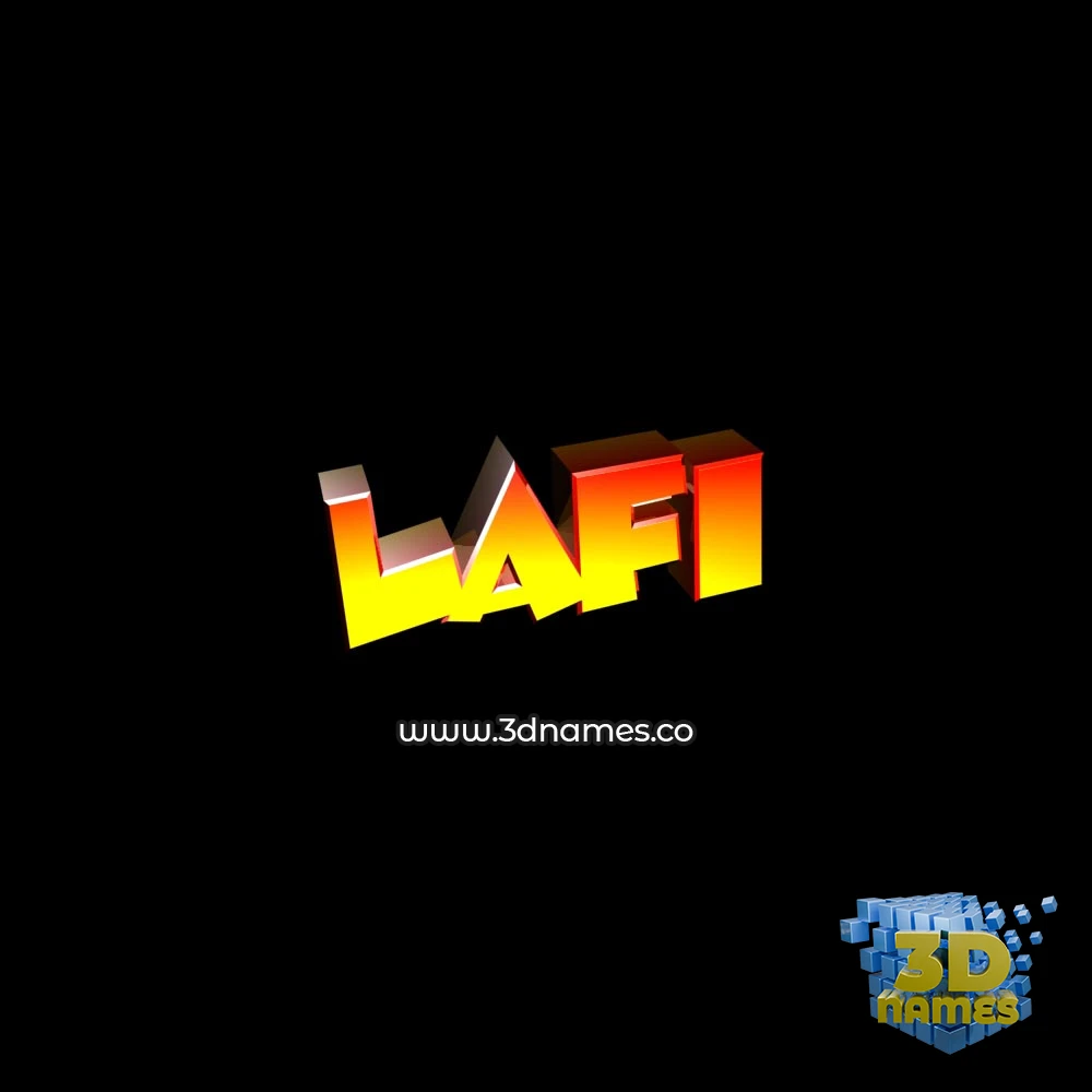 lafi in Black Background style - 3D name wallpaper
